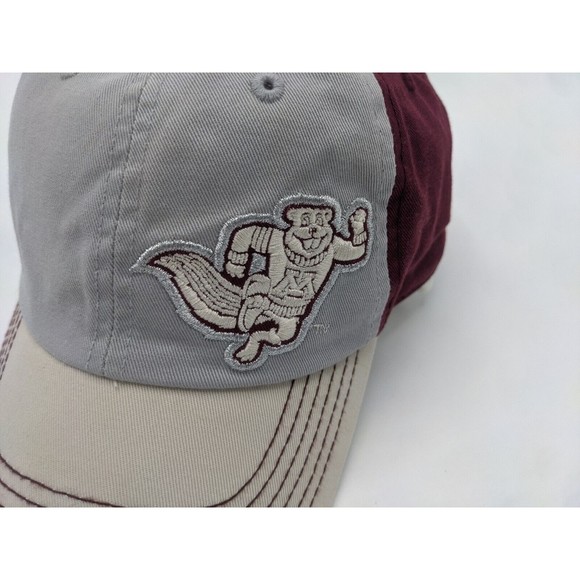 MN Gophers Hat NCAA Adjustable buckle Gray Red Mascot Goldy Embroidered Logo - Picture 8 of 12